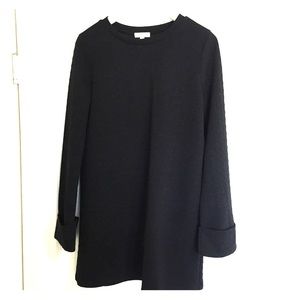 Black retro style flare sleeved mini dress